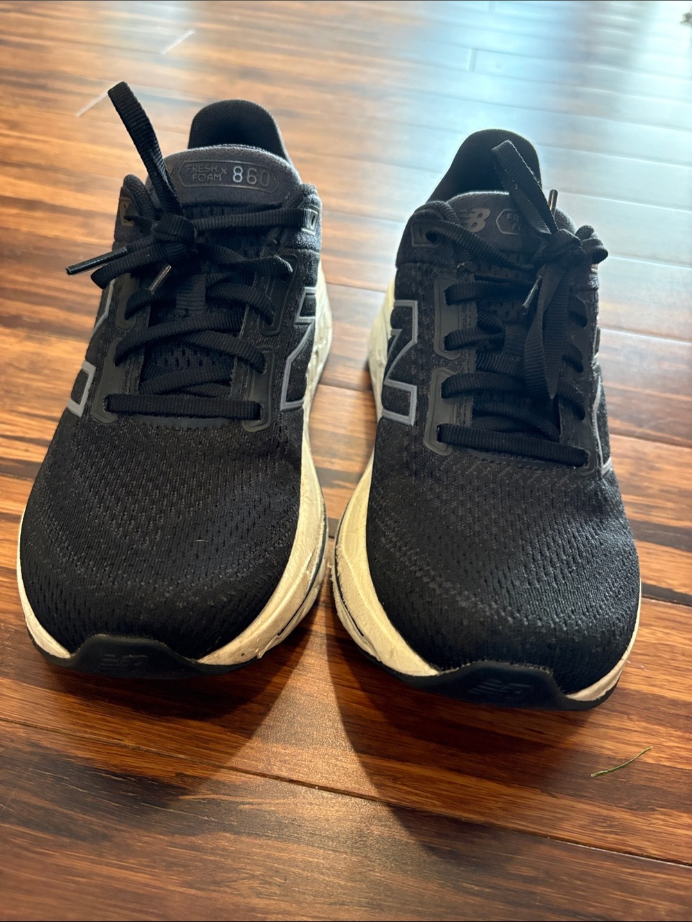 New Balance Women's Black and Cream Athletic Sneakers